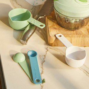 Food52 Bamboo Measuring Cups & Spoons (Blue/Green)